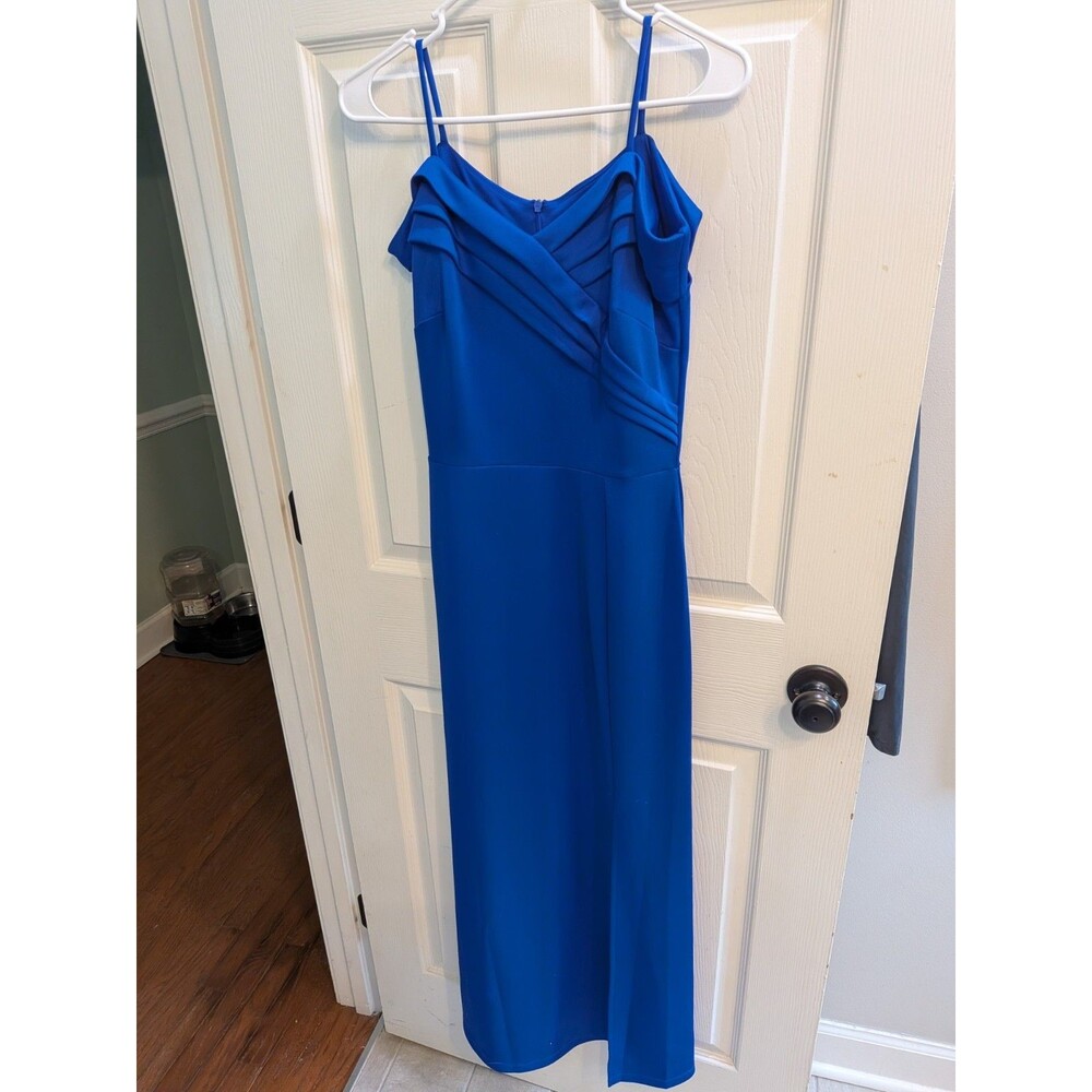 Formal Slim FItting Sheath Spaghetti Strap Off Shoulder Sleeve Dress